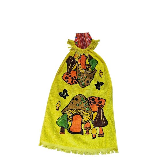 Vintage Cannon Merry Mushroom Kitchen Hand Towel Yellow - Picture 14 of 14